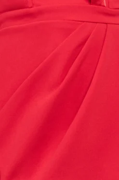 Midi Dresses^* Satin Collar Scuba Midi Dress Red