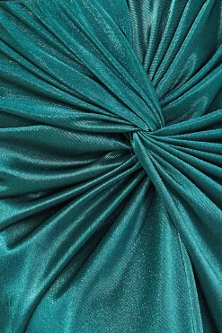 Skirts^* Satin Knotted Midi Skirt Green Emerald