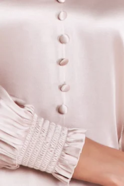 Maxi Dresses^* Satin Viscose Front Split Maxi Champagne