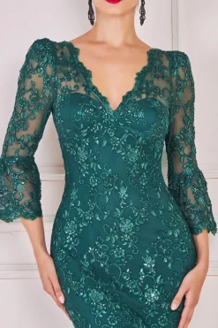 Midi Dresses^* Scallop Lace Midi Emerald