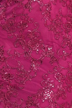 Midi Dresses^* Scallop Lace Midi Burgundy