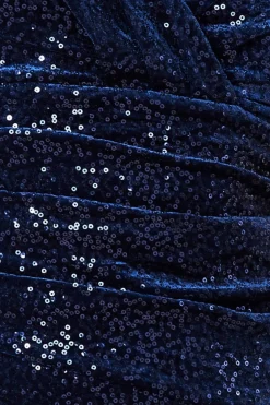 Midi Dresses^* Sequin & Velvet Bardot Midi Dress Navy