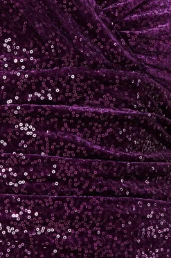 Midi Dresses^* Sequin & Velvet Bardot Midi Dress Magenta