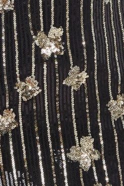 Midi Dresses^* Sequin And Feather Boobtube Midi Black