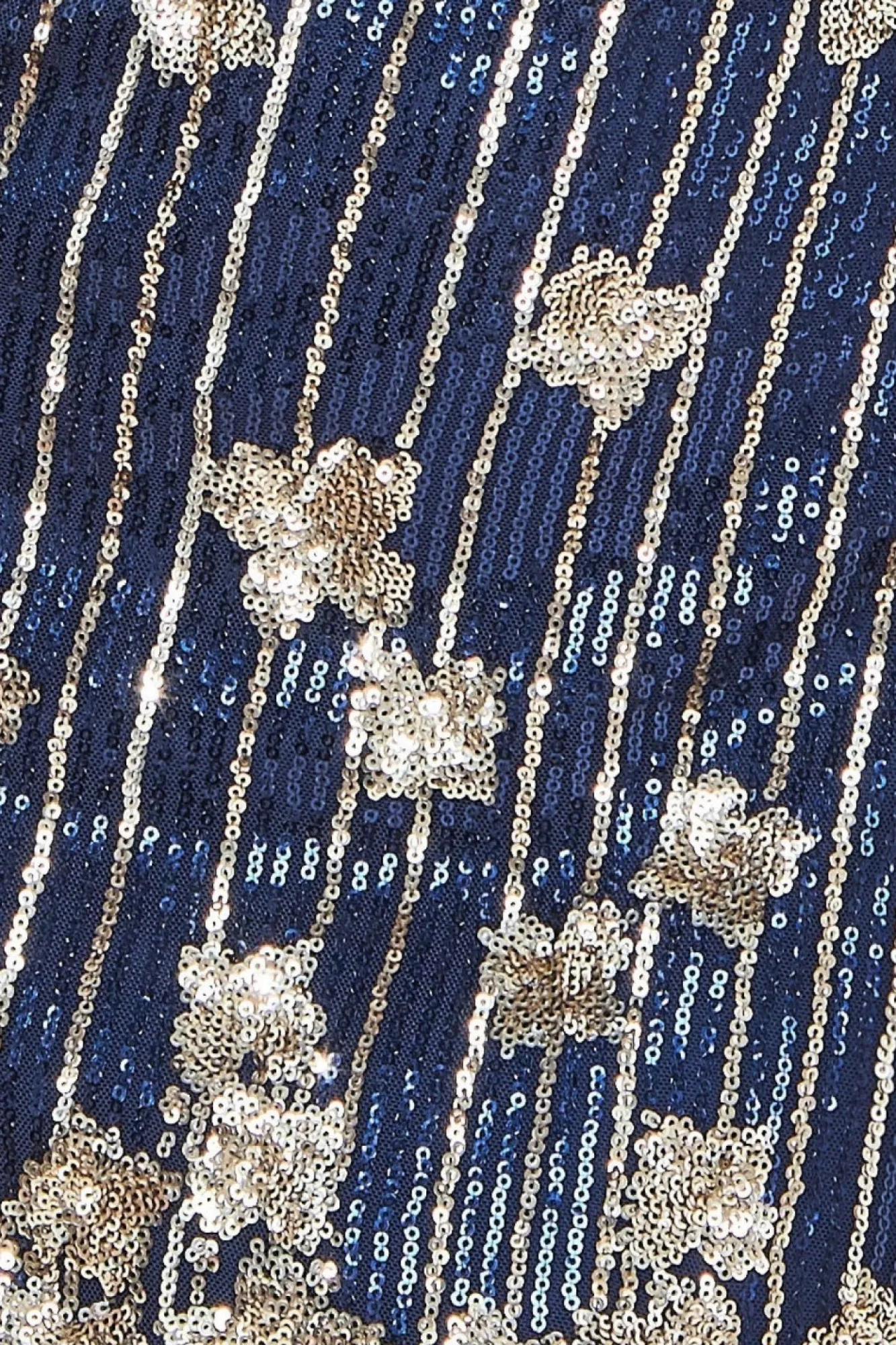 Mini Dresses^* Sequin And Feather Open Back Mini Navy