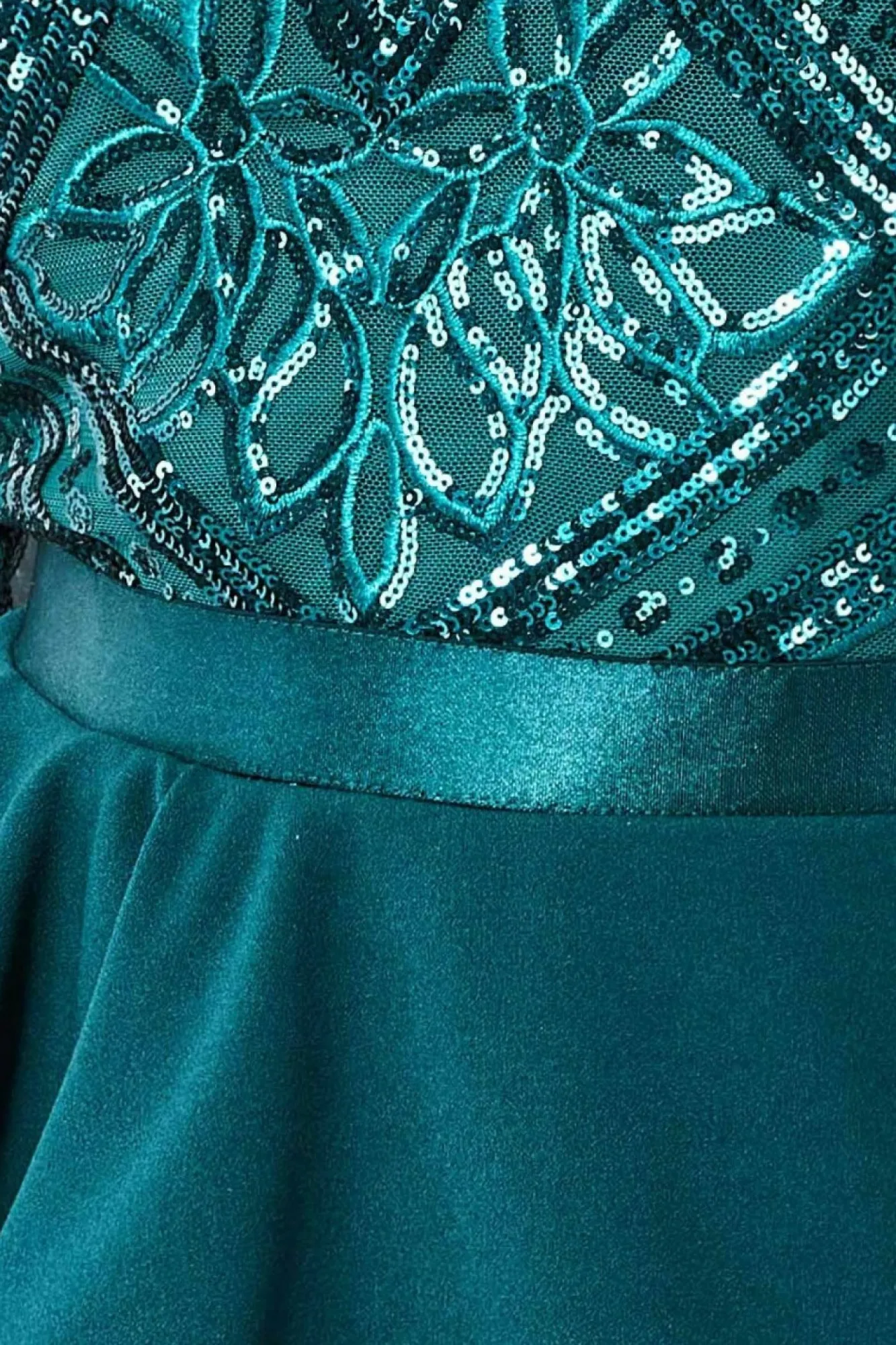Midi Dresses^* Sequin Bodice With Front Frill Midi Dress Emerald