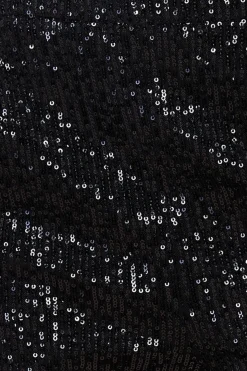 Trousers^* Sequin Cuffed Ankle Trouser Black