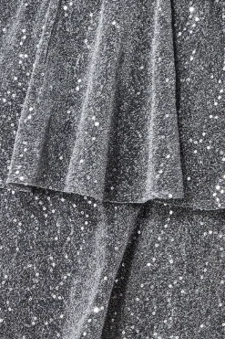 Midi Dresses^* Sequin Lurex Tiered Midi Dress Silver