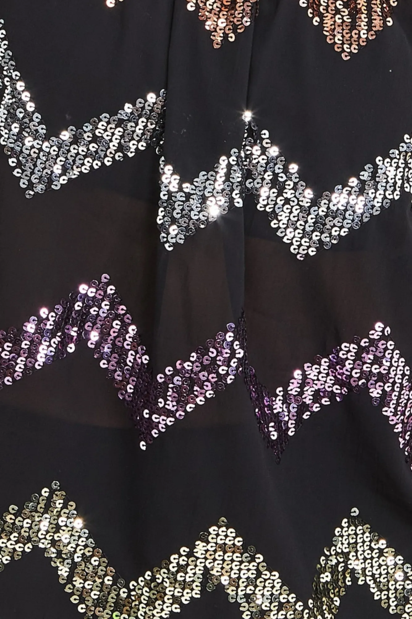 Blouses^* Sequin Zig Zag Bardot Top Black