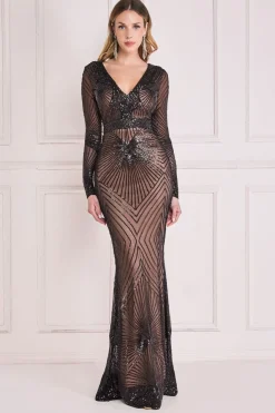 Maxi Dresses^* Starburst Sequin Maxi Black