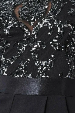 Jumpsuits^* Tassel Sequin Jumpsuit Black