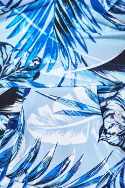 Midi Dresses^* Tropical Print Midi With Batwing Sleeves Blue
