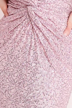 Maxi Dresses^* Twisted Front Sequin Maxi Blush