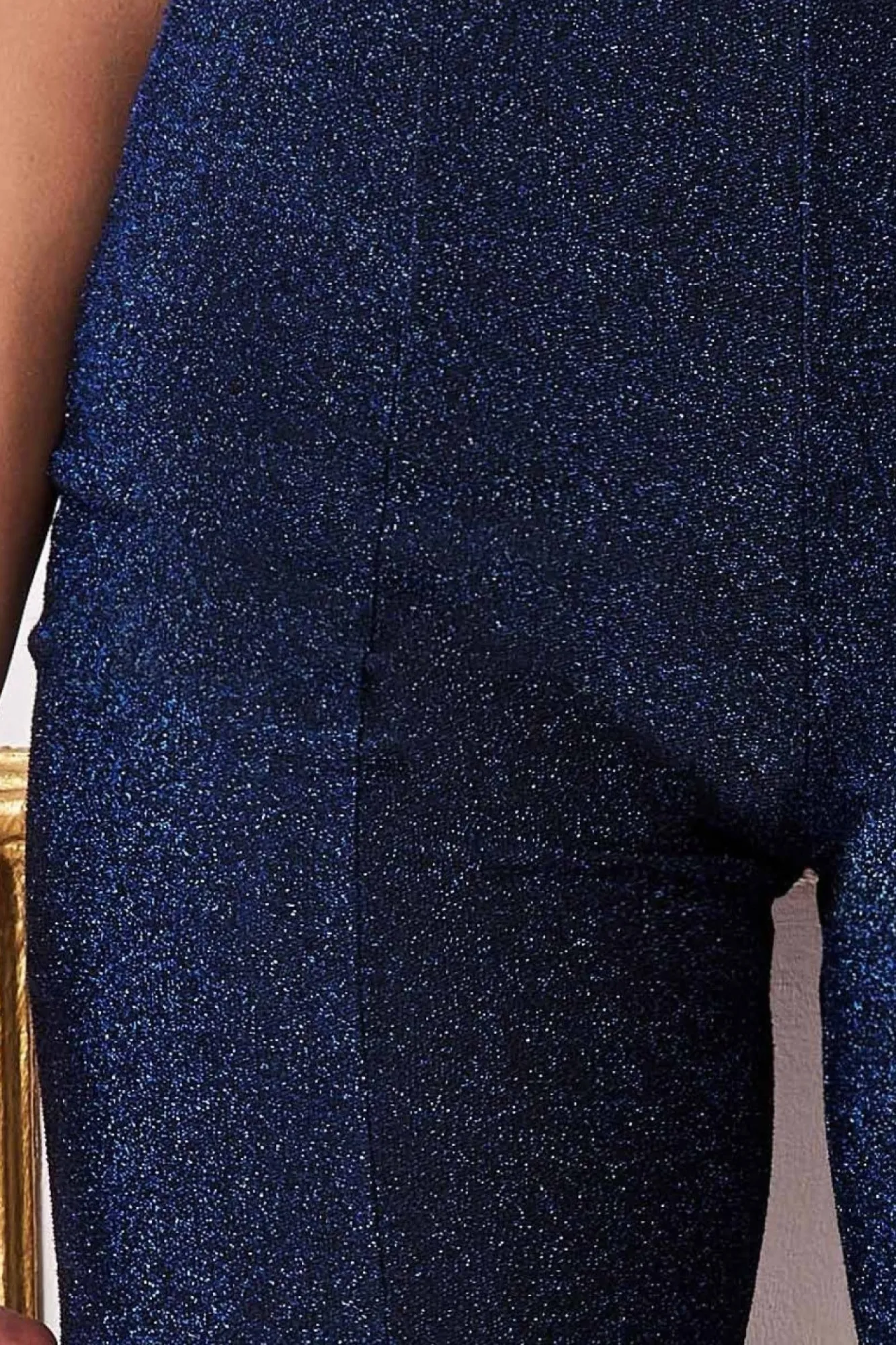 Trousers^* Wide Leg Lurex Trouser - Royal Blue Royalblue