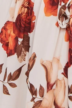 Midi Dresses^* Wrap Back Flutter Sleeve Midi Beige