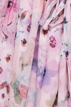Midi Dresses^* Wrap Back Flutter Sleeve Midi Pink