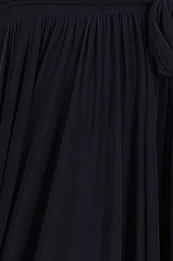 Maxi Dresses^* Wrap Front Maxi With Flutter Sleeves Black