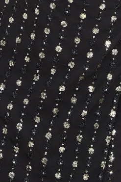 Mini Dresses^* Wrap Over Sequin Mini - Black Gold Blackgold