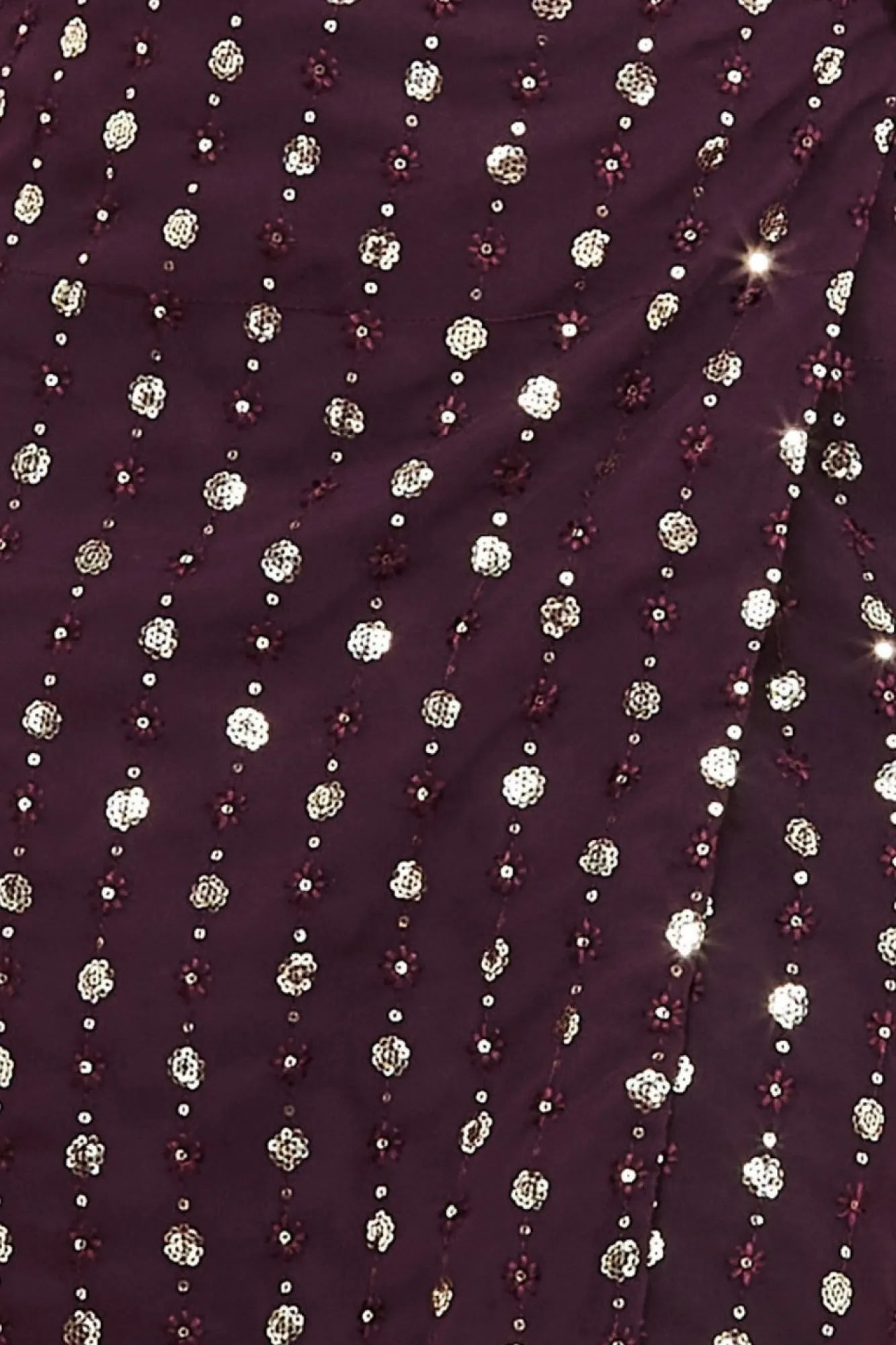 Mini Dresses^* Wrap Over Sequin Mini Wine