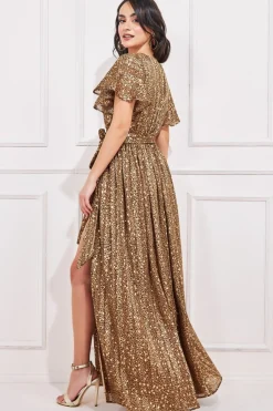 Maxi Dresses^* Wrap Printed Chiffon Maxi Dress - Animal Print Leopardprint