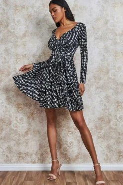 Mini Dresses^* Wrap Style Midi Dress Monoprint