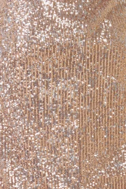 Midi Dresses^* Wrap Style Sequin Midi Dress Champagne