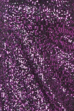 Midi Dresses^* Wrap Style Sequin Midi Dress Purple