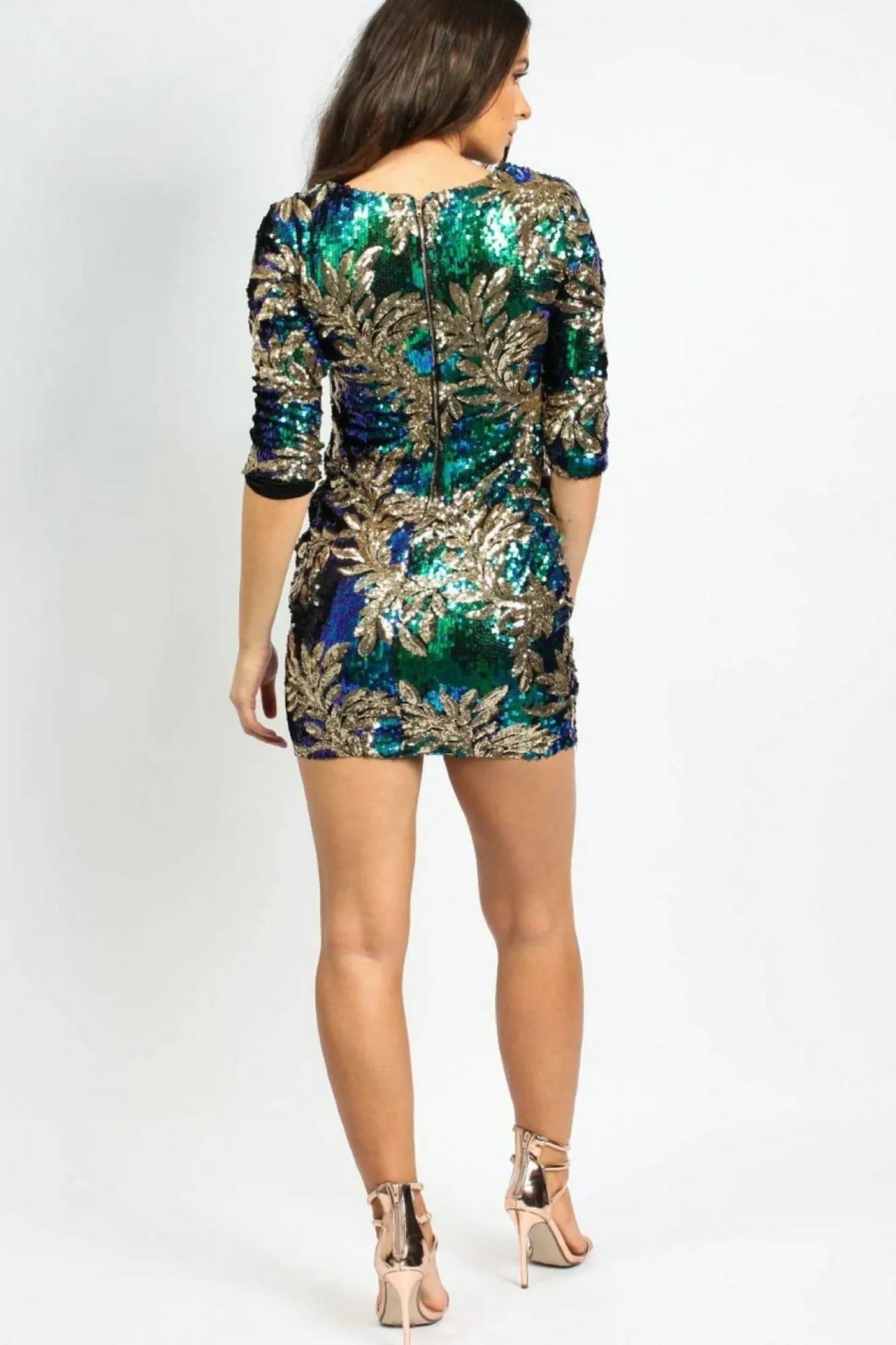 Mini Dresses^Aftershock London Leaf Sequin Bodycon Dress - Multicolour Multicolor