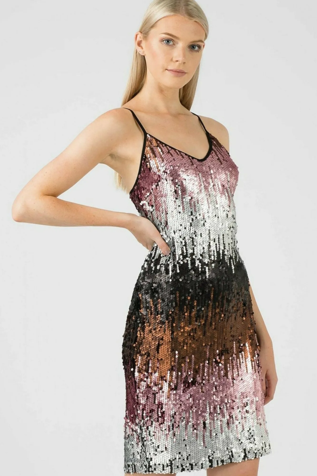 Mini Dresses^Aftershock London Ombre Sequin Midi Dress Multicolor