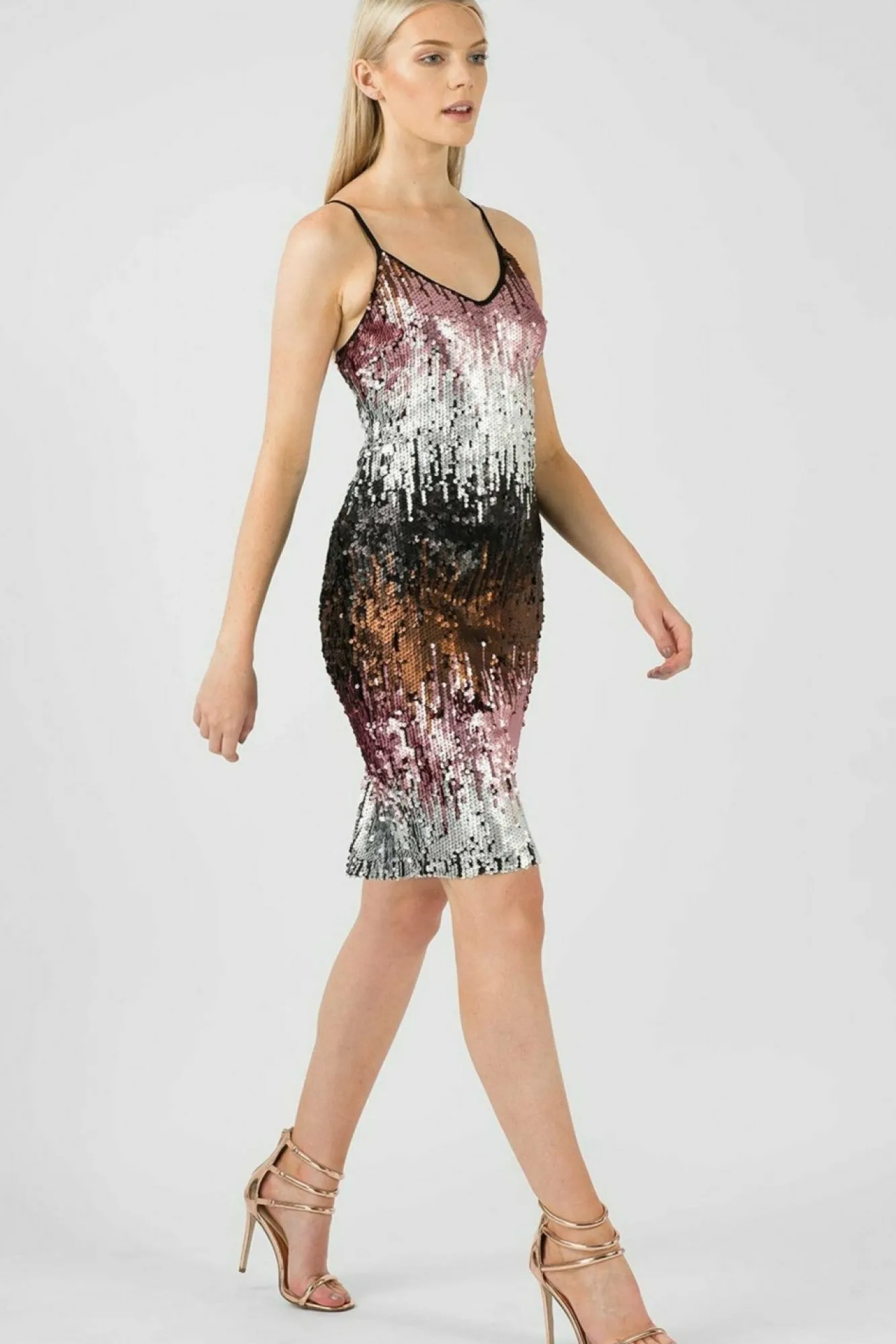 Mini Dresses^Aftershock London Ombre Sequin Midi Dress Multicolor