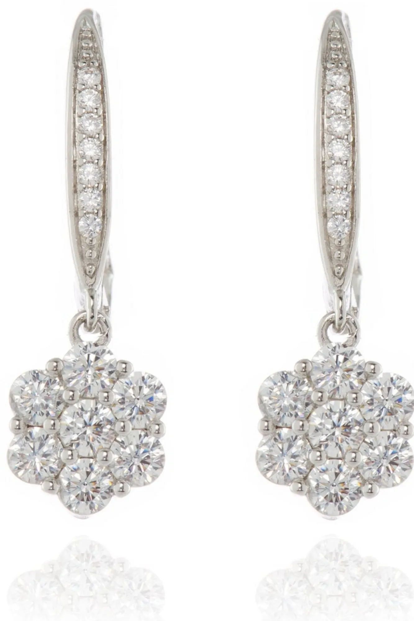 Jewellery^Cachet London Abby Cz Earrings Platinum Plated Silver