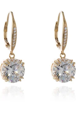 Jewellery^Cachet London Bailey Cz Drop Earrings 18Ct Plated Gold