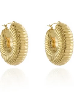 Jewellery^Cachet London Cachet Fifer Hoop Earrings Plated In Gold