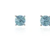 Jewellery^Cachet London Laine 8Mm Stud Earrings Aquamarine Platinum Blue