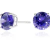 Jewellery^Cachet London Lana 8Mm Earrings Cz Platinum Plated Violet