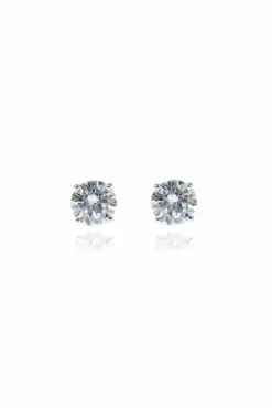 Jewellery^Cachet London Lana 6Mm Earrings With Clear Cz Silver