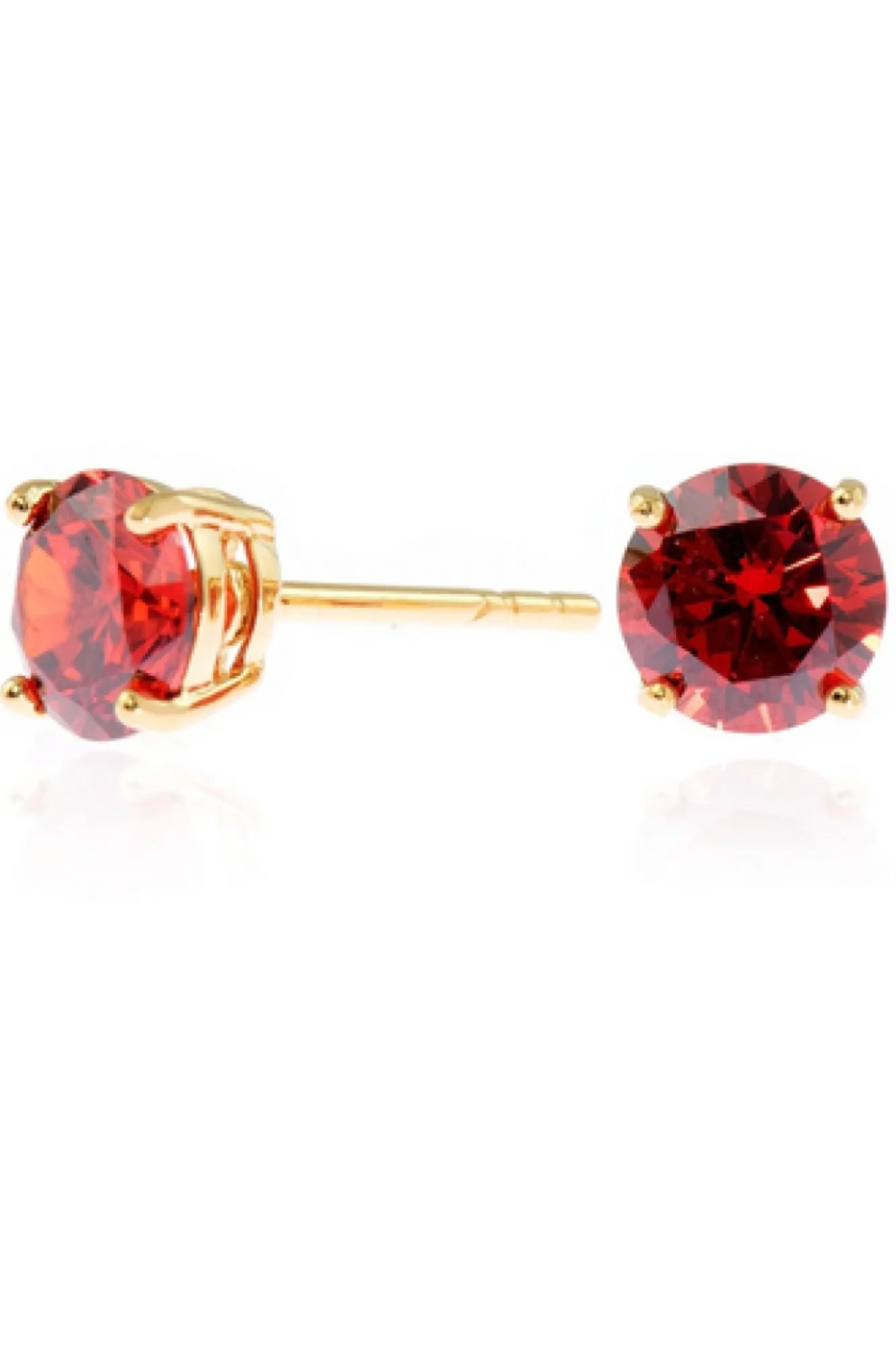 Jewellery^Cachet London Lana 6Mm Earrings Garnet Cz 18Ct Gold Plated Red