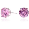Jewellery^Cachet London Lana 8Mm Earrings Cz Platinum Plated Pink