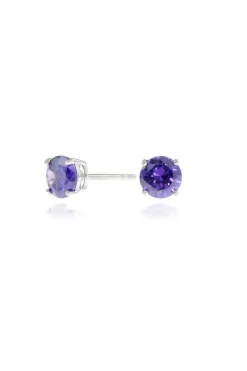 Jewellery^Cachet London Lana 6Mm Earrings Cz Platinum Plated Violet