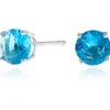 Jewellery^Cachet London Lana 6Mm Earrings Cz Platinum Plated Blue