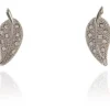 Jewellery^Cachet London Leafy Earrings Platinum Plated Silver