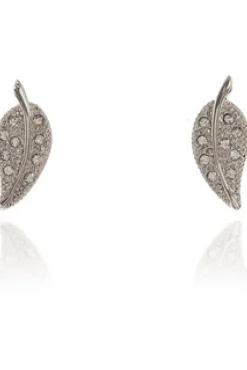 Jewellery^Cachet London Leafy Earrings Platinum Plated Silver