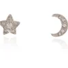 Jewellery^Cachet London Luna Star Earrings Platinum Plated Silver