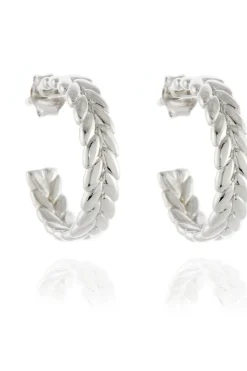 Jewellery^Cachet London Oletta 18Mm Hoop Earrings Platinum Plated Silver