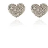 Jewellery^Cachet London Pom Pom Heart Earrings Platinum Plated Silver