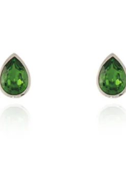 Jewellery^Cachet London Ran Earrings Fern Crystal Platinum Green