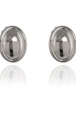 Jewellery^Cachet London Vega Polished Clip-On Earrings Platinum Silver