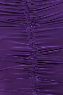 Midi Dresses^City Goddess Asymmetrical Neck Ruched Midi Dress Purple
