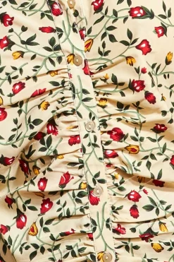 Blouses^City Goddess Floral Print Shirt Beige