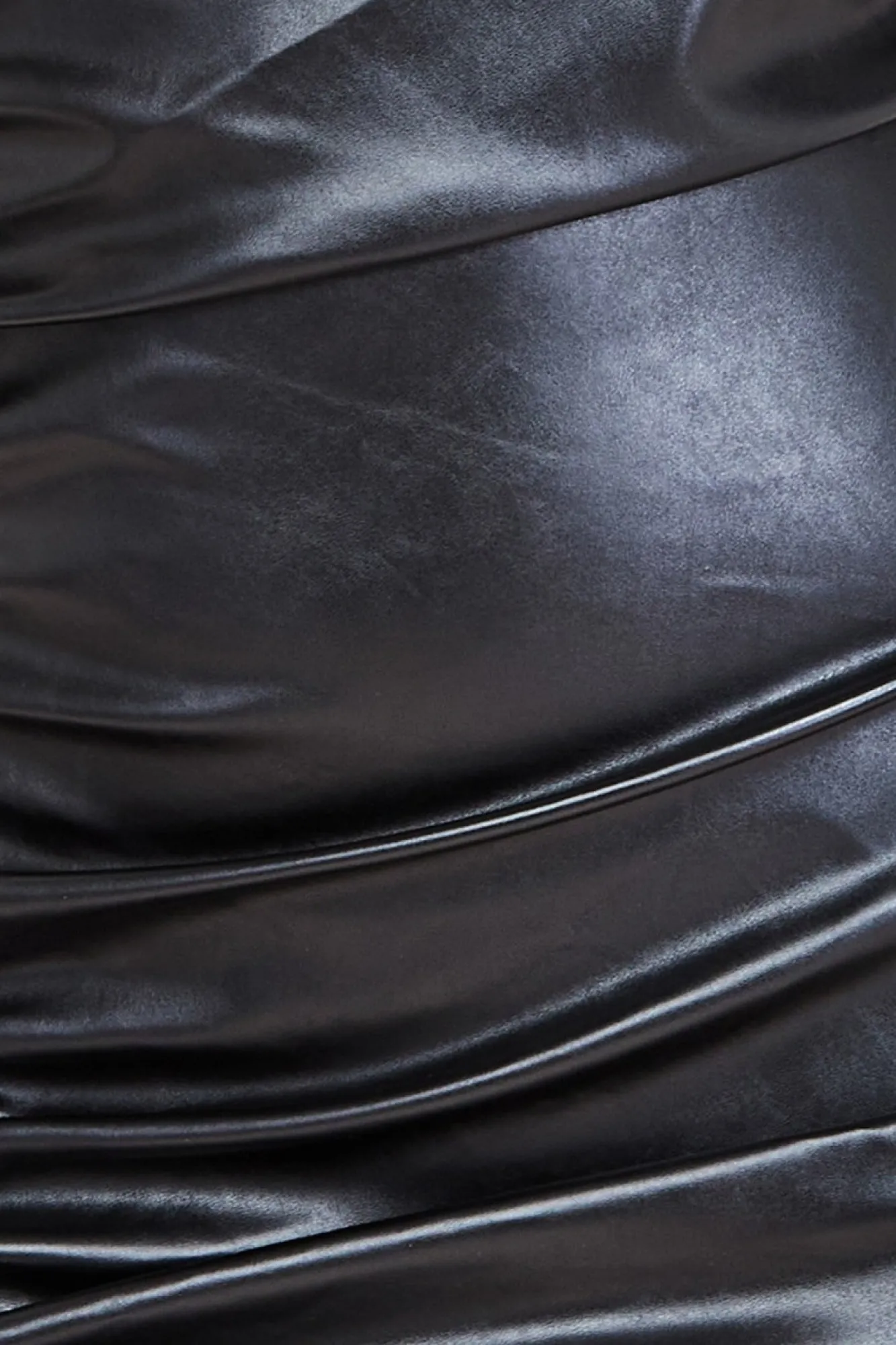 Midi Dresses^City Goddess One Shoulder Faux Leather Mini Dress Black